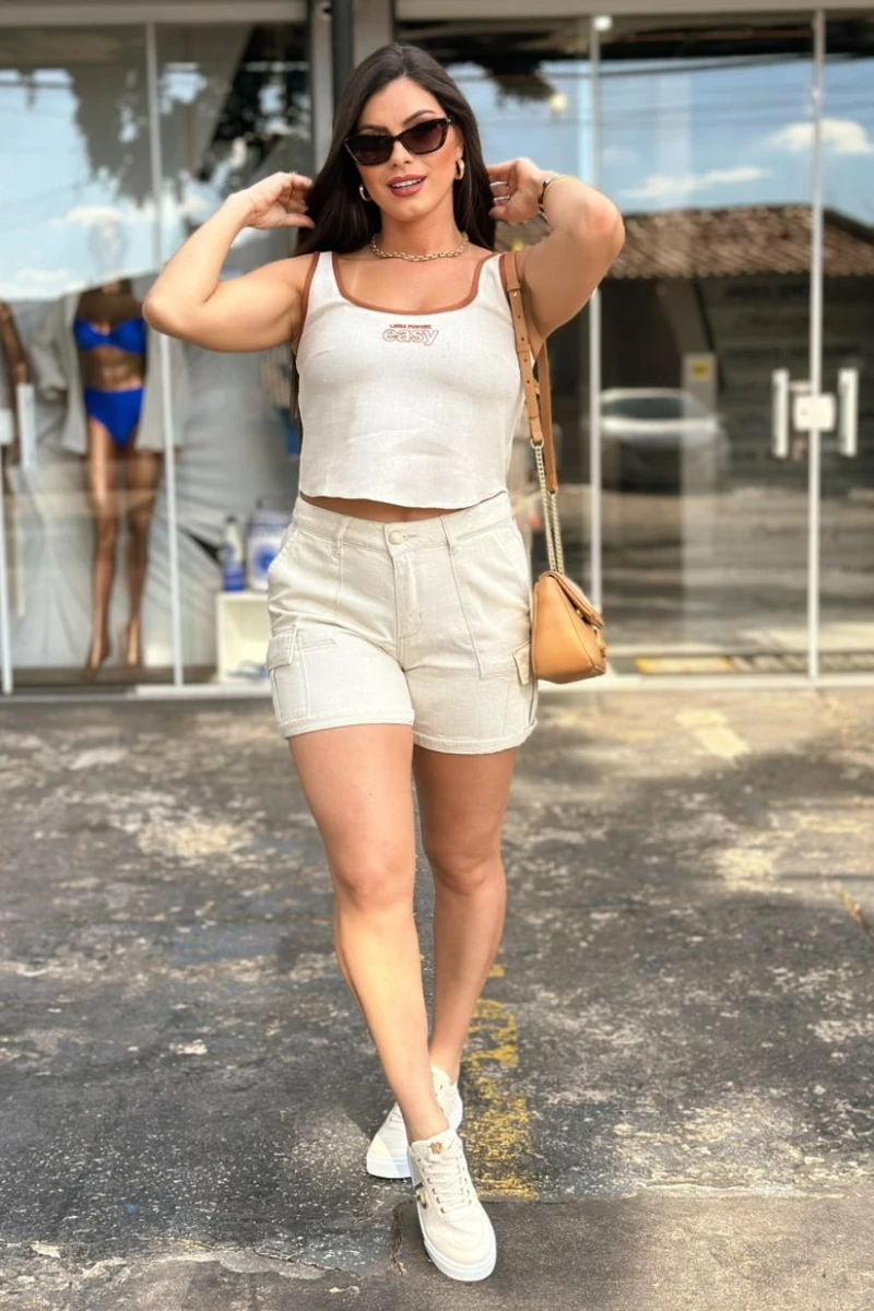 LANÇA PERFUME - Cool Cropped Shirt in Linen by Lança Perfume - 9417