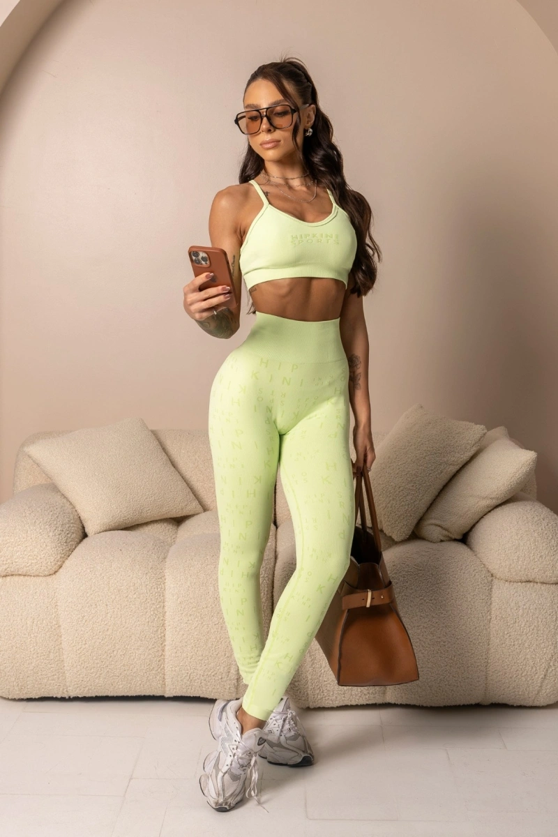 Hipkini - Legging Fitness Seamless Style Yourself Verde Logomania - 33331572