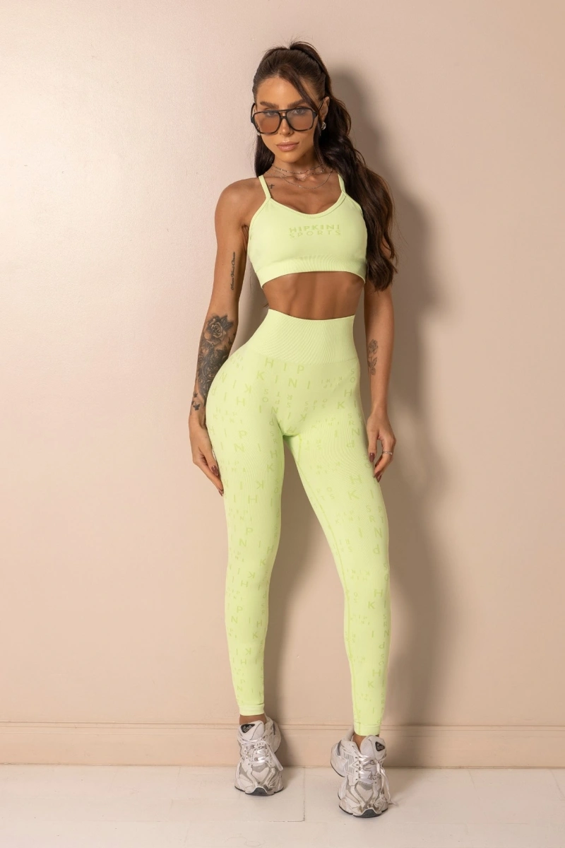 Hipkini - Legging Fitness Seamless Style Yourself Verde Logomania - 33331572