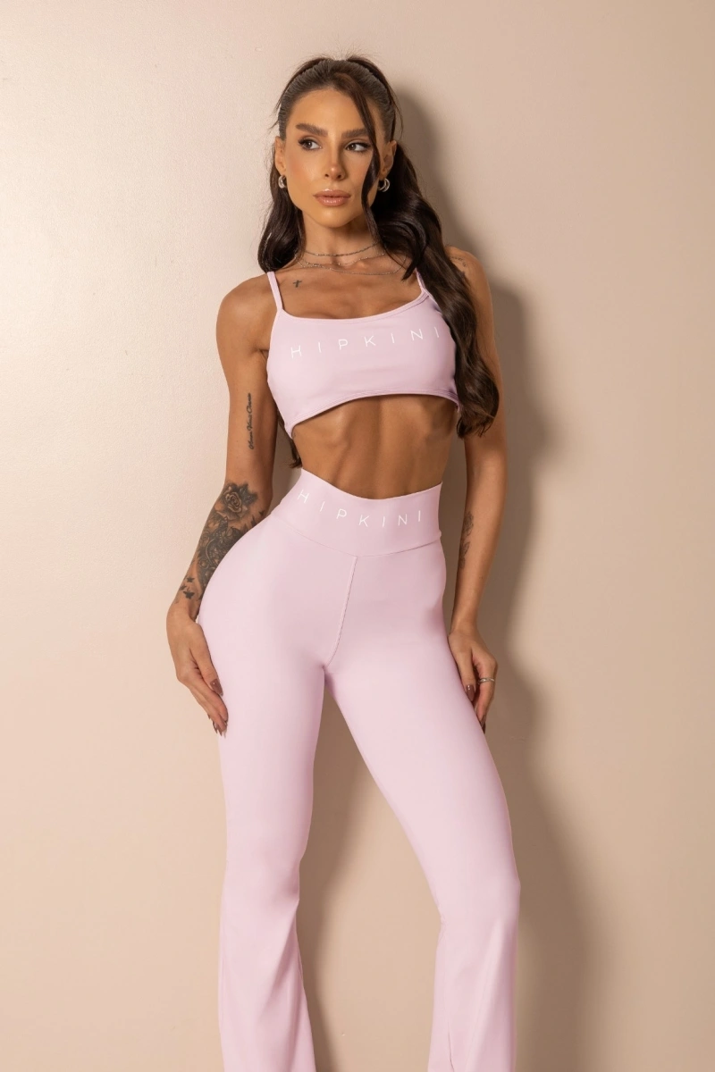 Hipkini - Baby Pink Style Yourself Fitness Top - 33331477