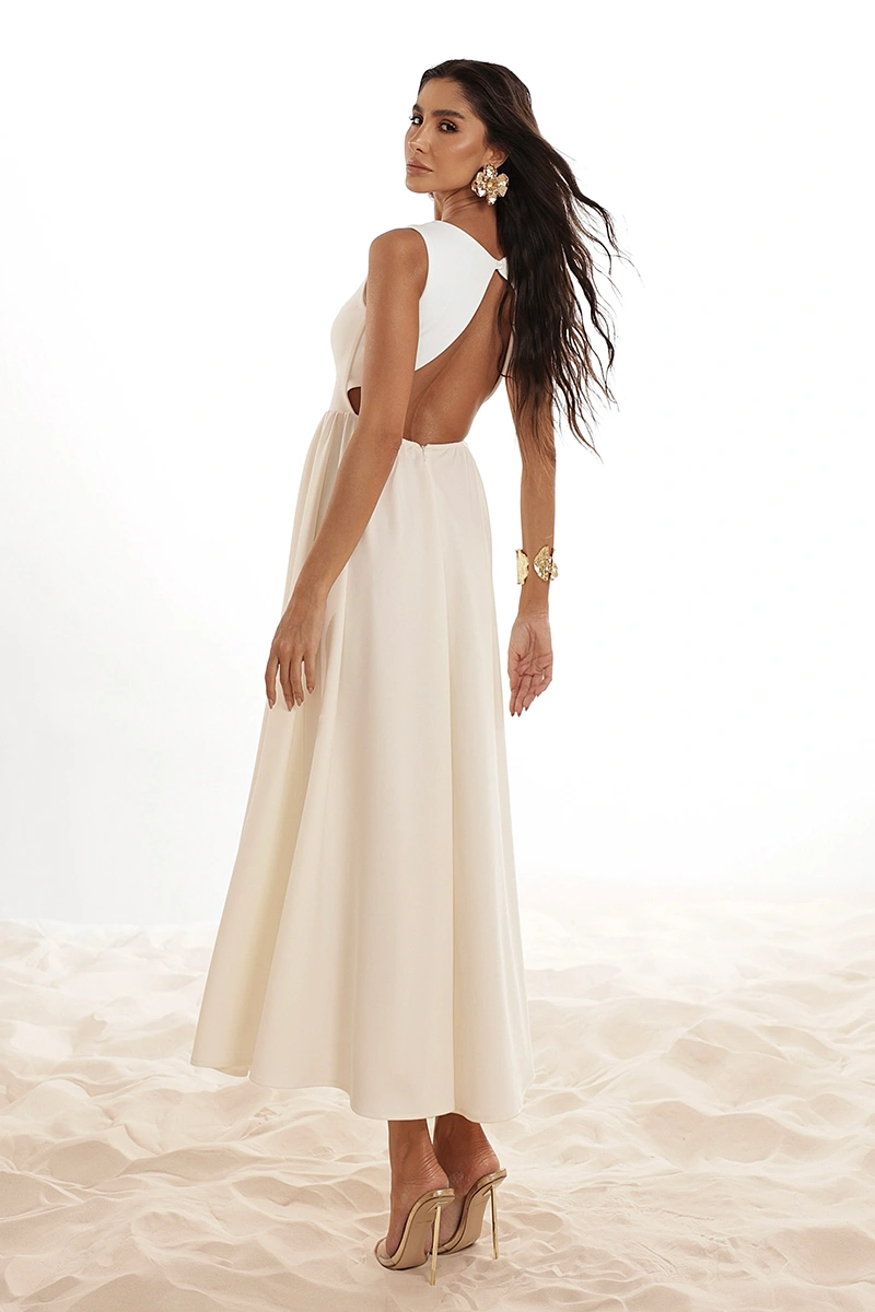 Dot Clothing - Dress Dot Clothing Cecília Longuete Open Back Off White - 2890OFF