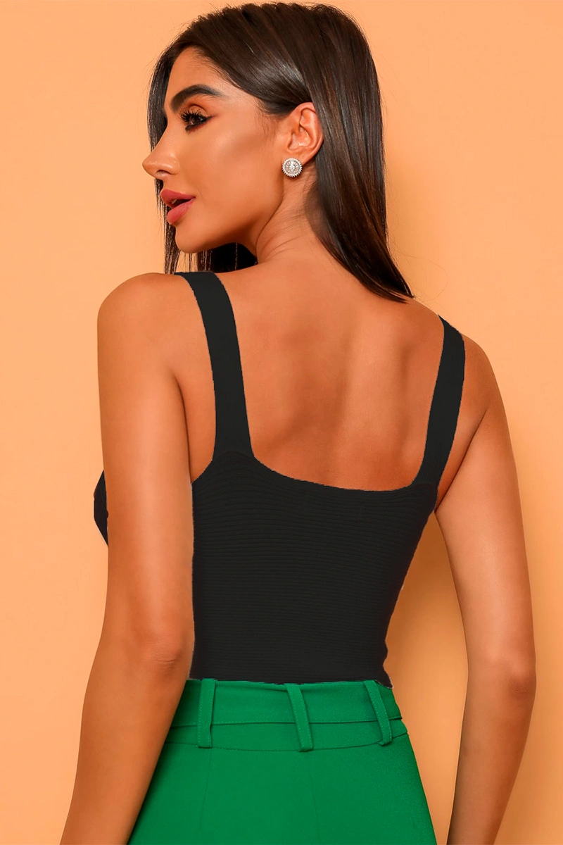 Dot Clothing - Cropped Dot Clothing Modal Twisted Front Black - T165PRETO