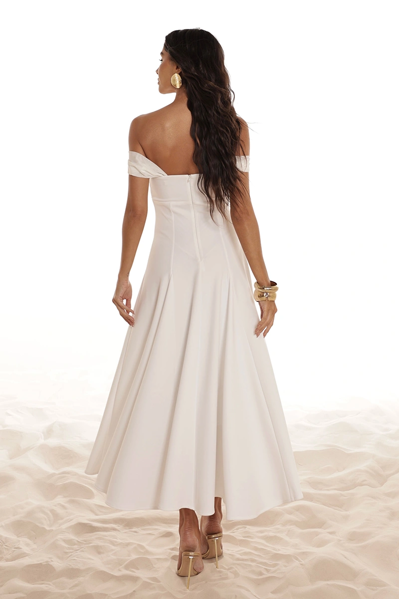 Dot Clothing - Dress Dot Clothing Marina Skirt Evasê W/ tulle Off White - 2918OFF