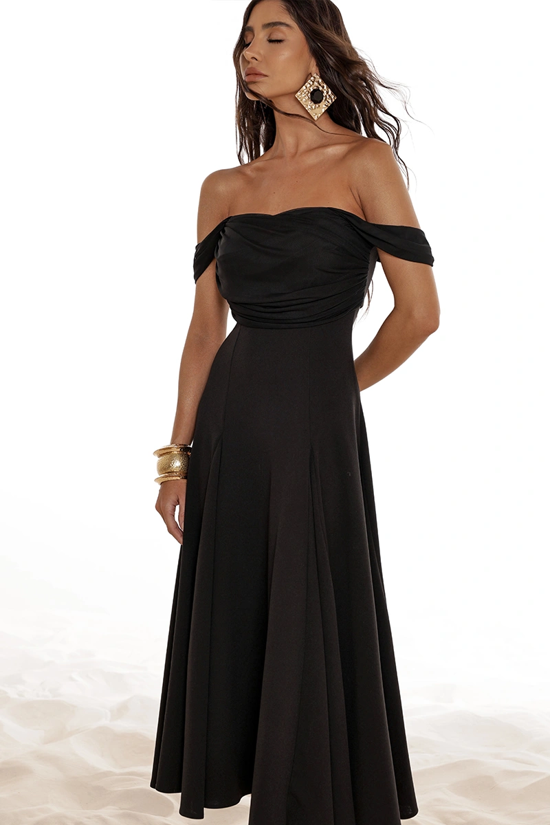 Dot Clothing - Dress Dot Clothing Marina Skirt A-line with tulle Black - 2918PRETO