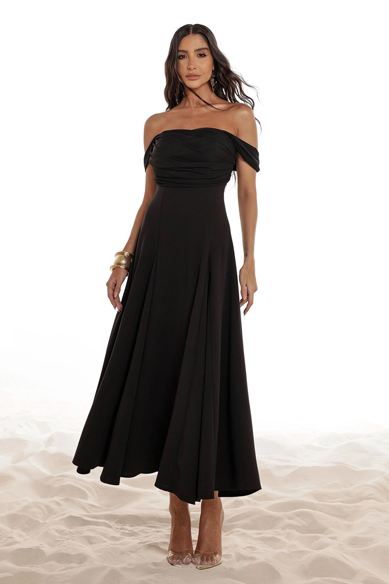 Dot Clothing - Dress Dot Clothing Marina Skirt A-line with tulle Black - 2918PRETO