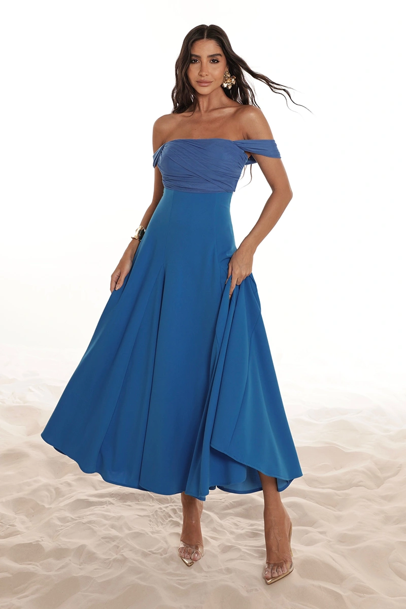 Dot Clothing - Dress Dot Clothing Marina Skirt A-line with tulle in blue - 2918AZUL