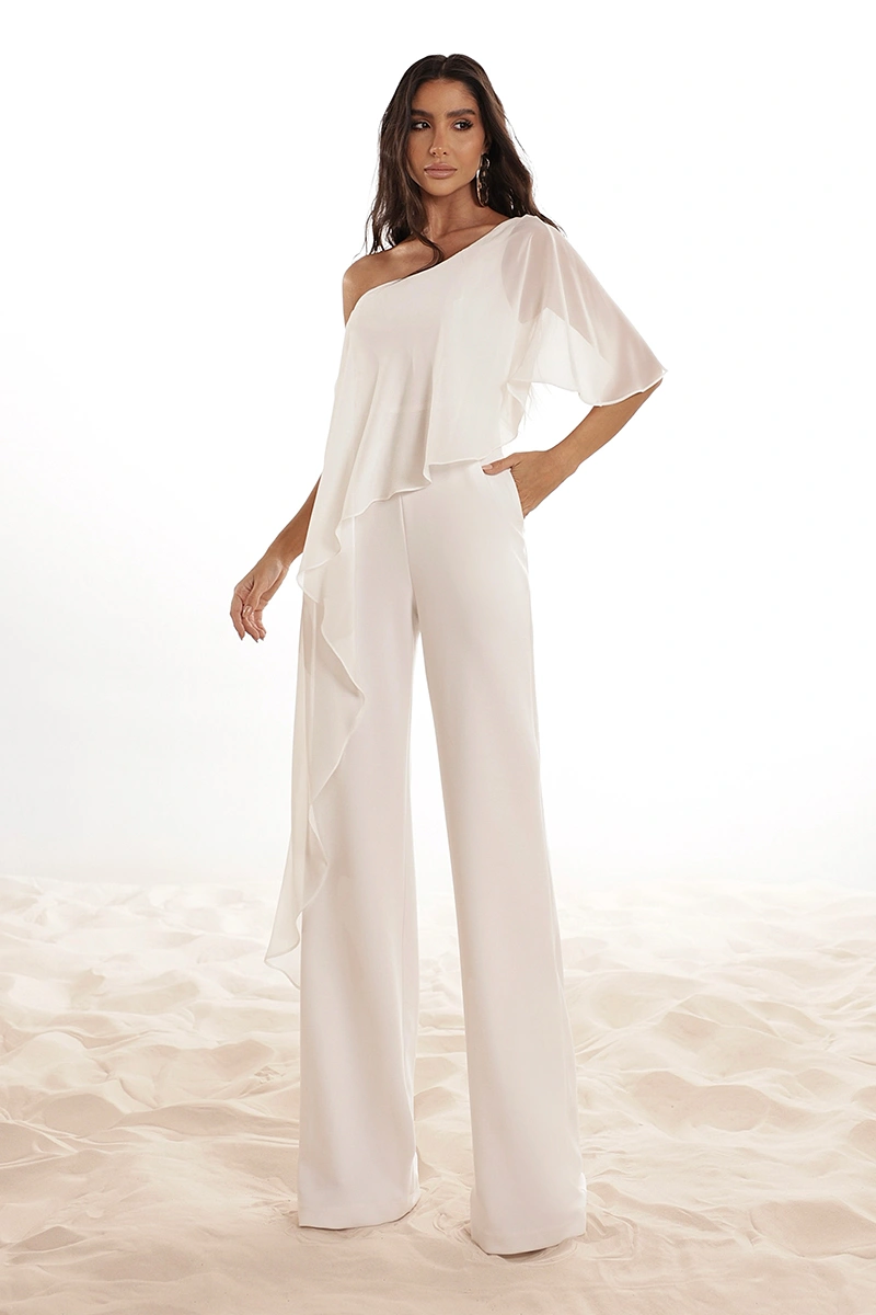 Dot Clothing - Jumpsuit Dot Clothing pinklia Scuba C/ Shirt Chiffon Off White - 2917OFF