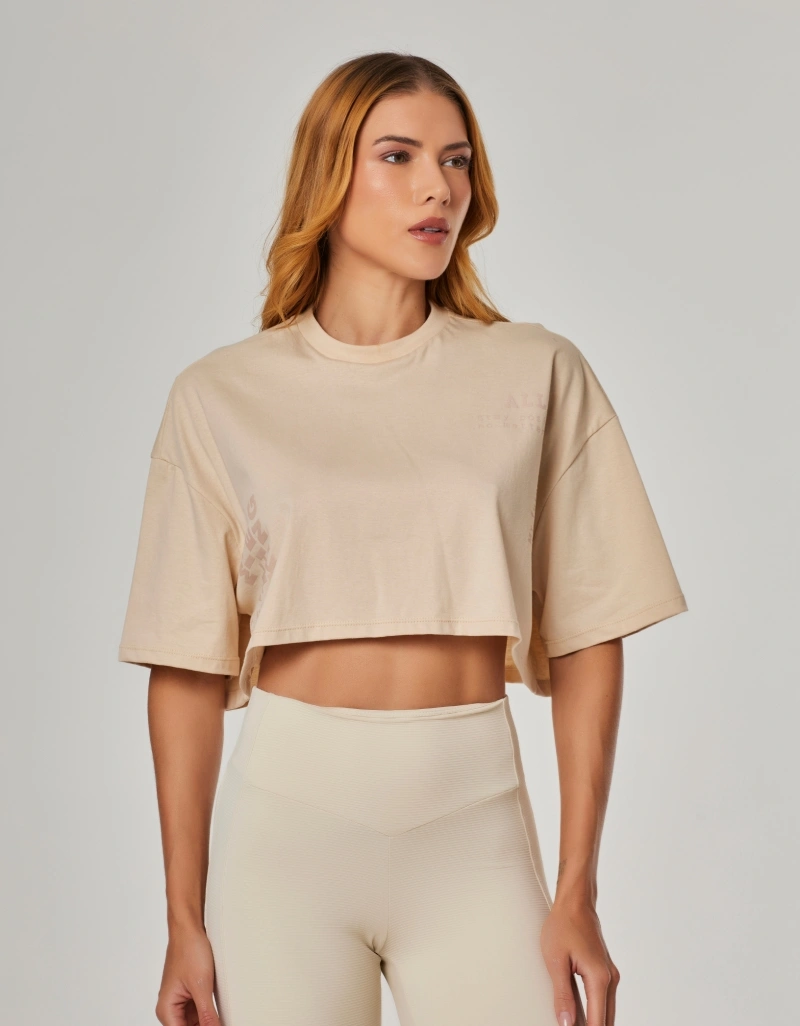 Vestem - Camiseta Cropped All In Bege Marfim - BMC860.NY.C0696