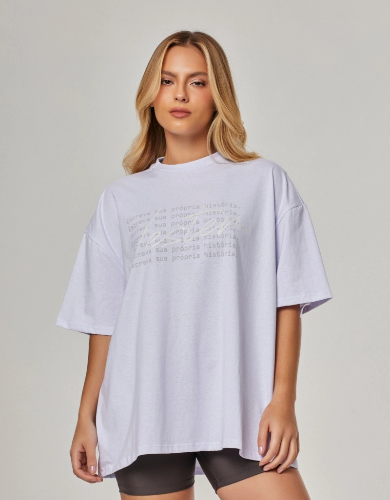 Vestem - Camiseta Oversized com Silk Própria História Branco - BMC861.NY.C0001