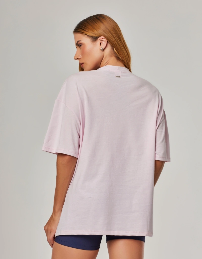 Vestem - Oversized T-shirt with Original Story Silk Screen Print - Pink Ice Cream - BMC861.NY.C0728