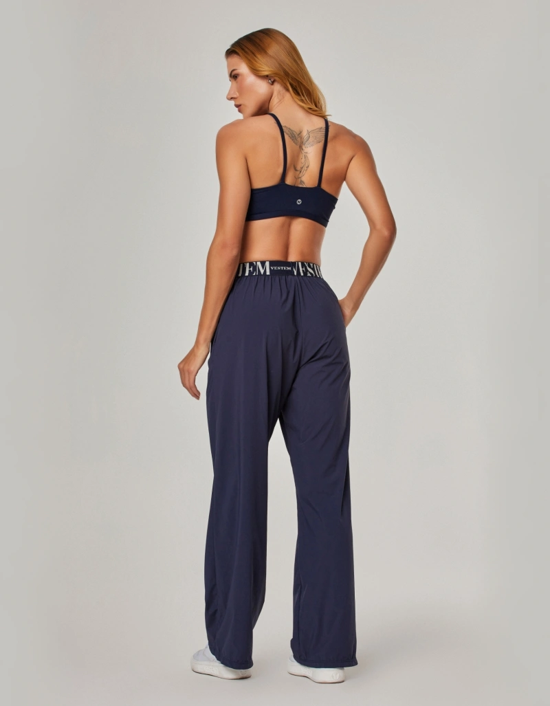 Vestem - Dark Navy Flow Wide-Leg Pants - CAL164.NY.C0173