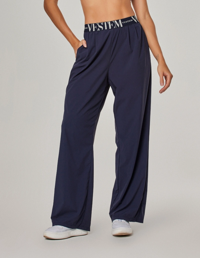 Vestem - Dark Navy Flow Wide-Leg Pants - CAL164.NY.C0173
