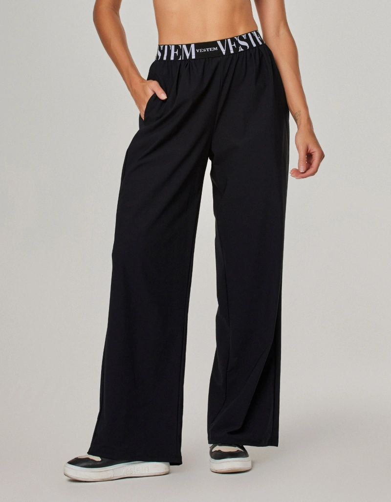 Vestem - Black Flow Wide-Leg Pants - CAL164.NY.C0002