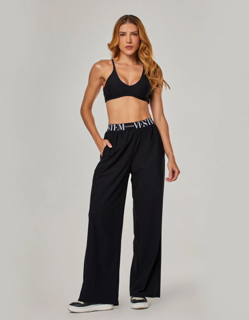 Vestem - Black Flow Wide-Leg Pants - CAL164.NY.C0002