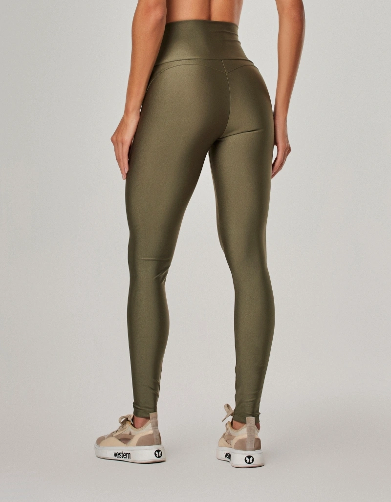 Vestem - Keyla Military Green Leggings with Front Tie - FS1628.NY.C0334