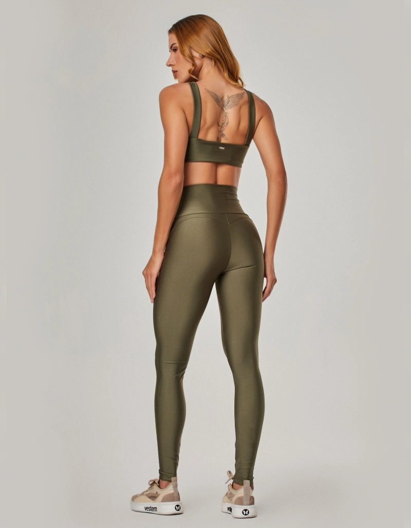 Vestem - Keyla Military Green Leggings with Front Tie - FS1628.NY.C0334