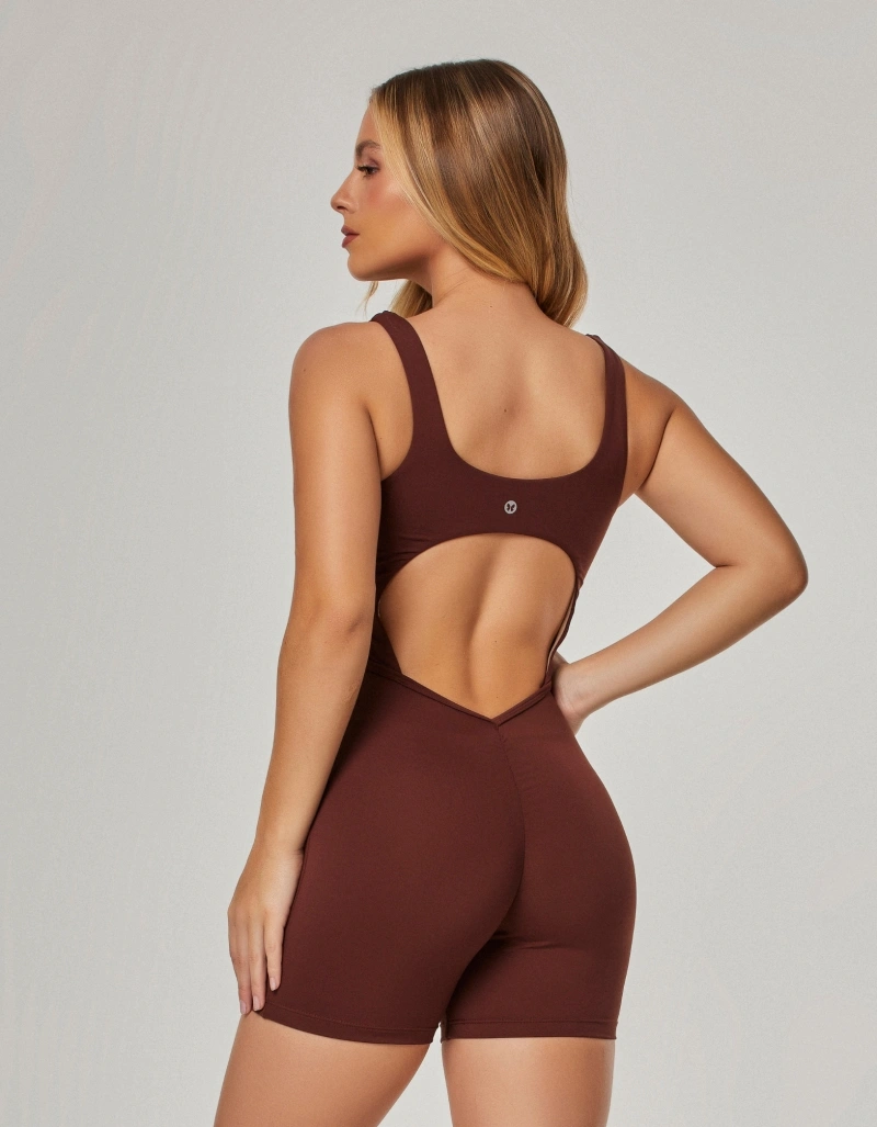 Vestem - Invisible Romper Set Brown Leather - MAC294.NY.C0711