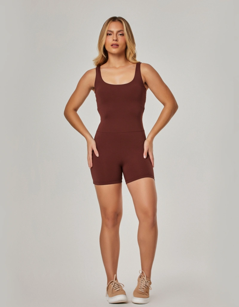 Vestem - Invisible Romper Set Brown Leather - MAC294.NY.C0711