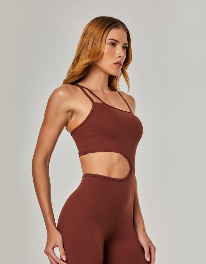 Vestem - Cut Out Sunny Brown Sepia Jumpsuit - MAC295.NY.C0697