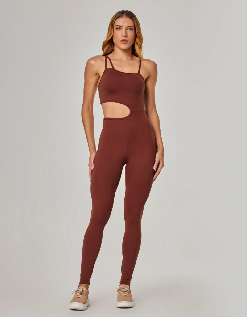Vestem - Cut Out Sunny Brown Sepia Jumpsuit - MAC295.NY.C0697