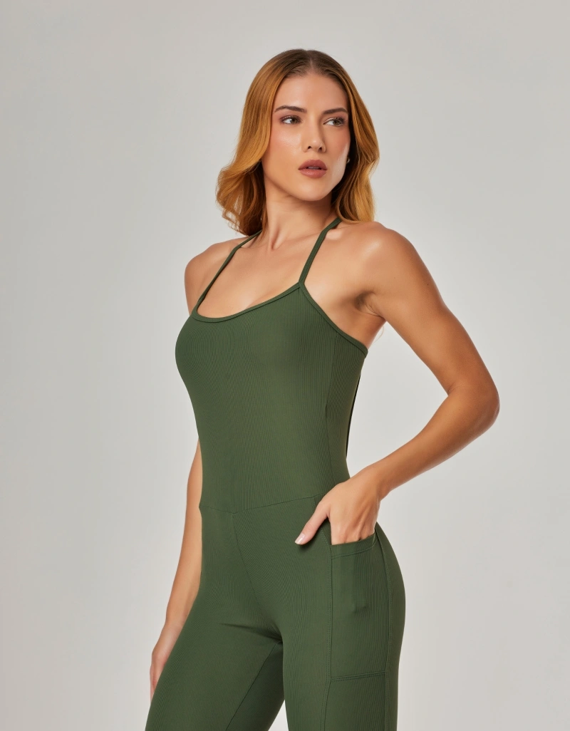Vestem - Balance Green Croco Jumpsuit with Pockets - MAC306.NY.C0292