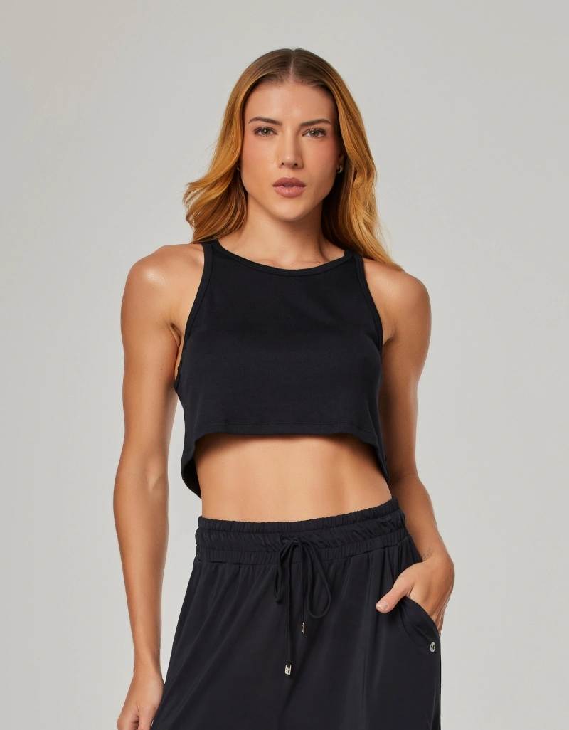 Vestem - Black Cross Tank Shirt - REG873.NY.C0002