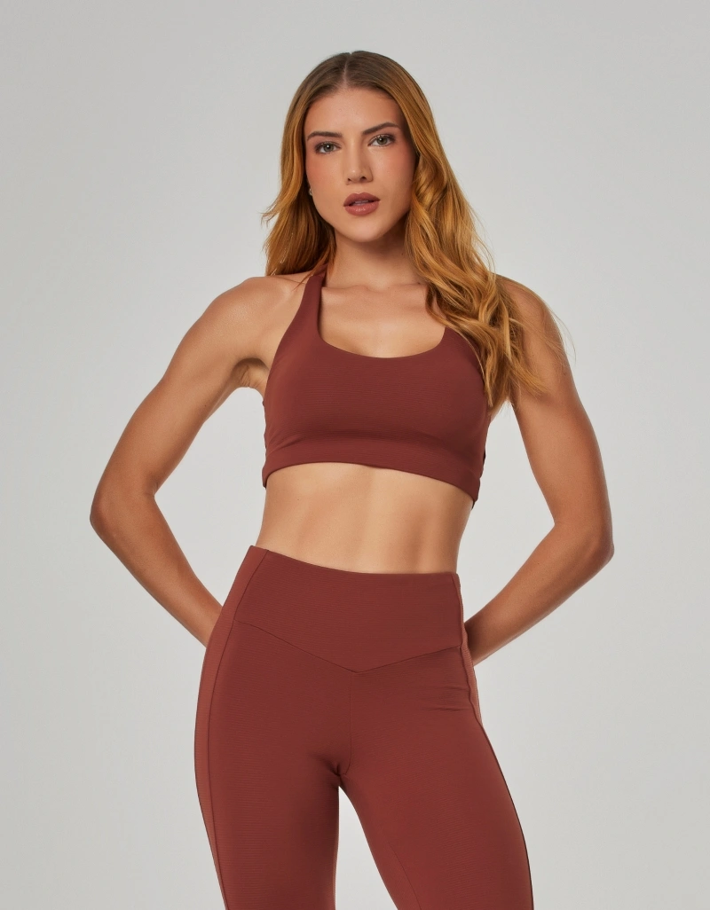 Vestem - Top Média Sustentação Cross Marrom Mascavo - TOP1298.NY.C0729