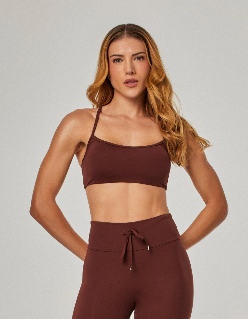 Vestem - Top Média Sustentação Icone Marrom Couro - TOP1305.NY.C0711