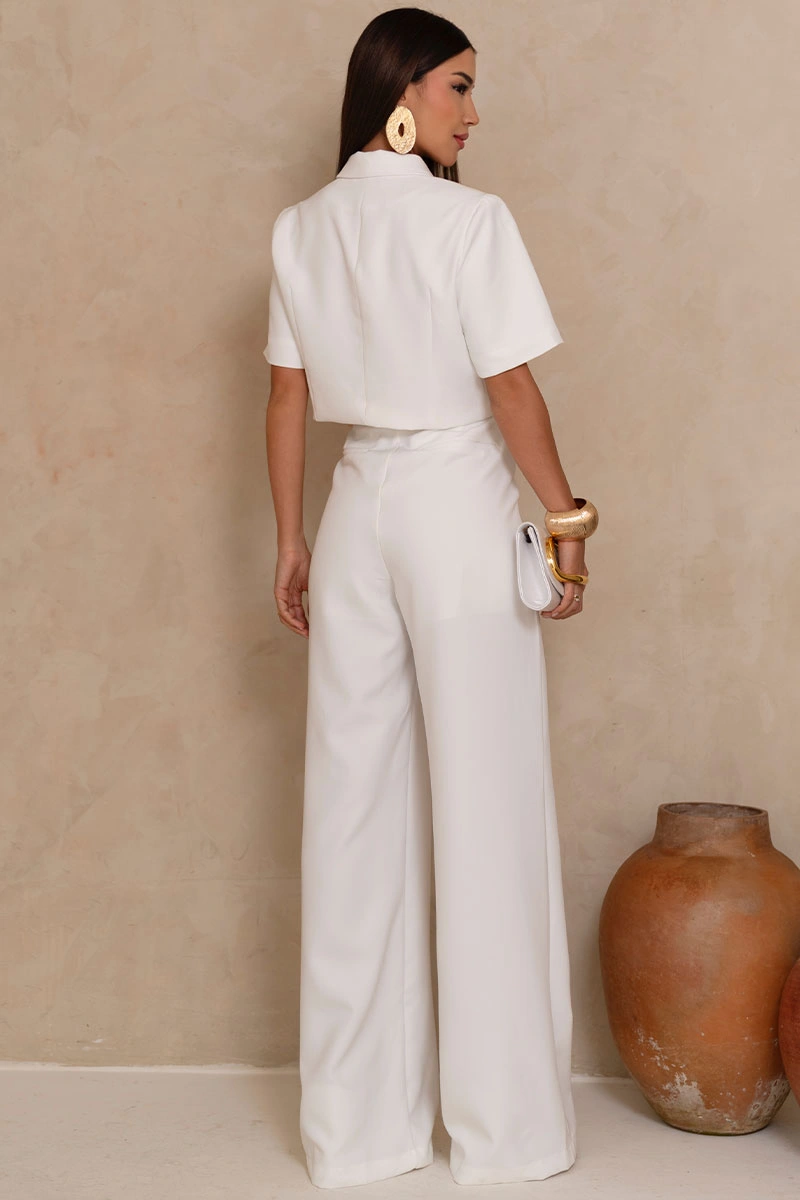 Miss Misses - Selena Tailored Trousers with Front Pockets, White - 54764005