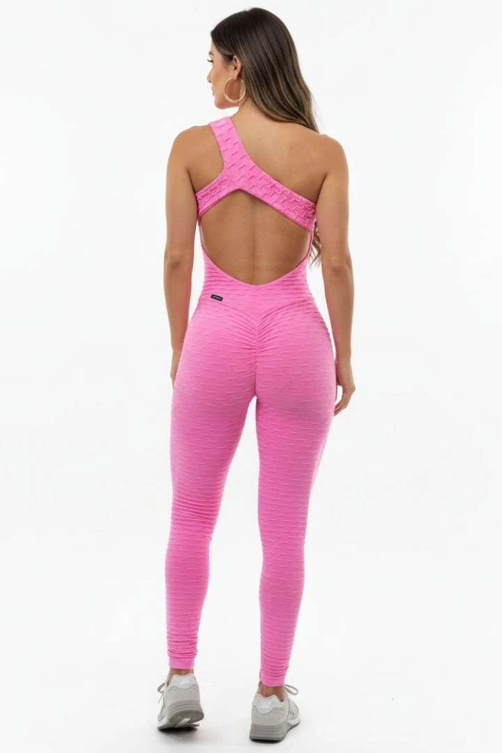 Canoan - Bubblegum Pink Tropical Scrunch Jumpsuit - 26003