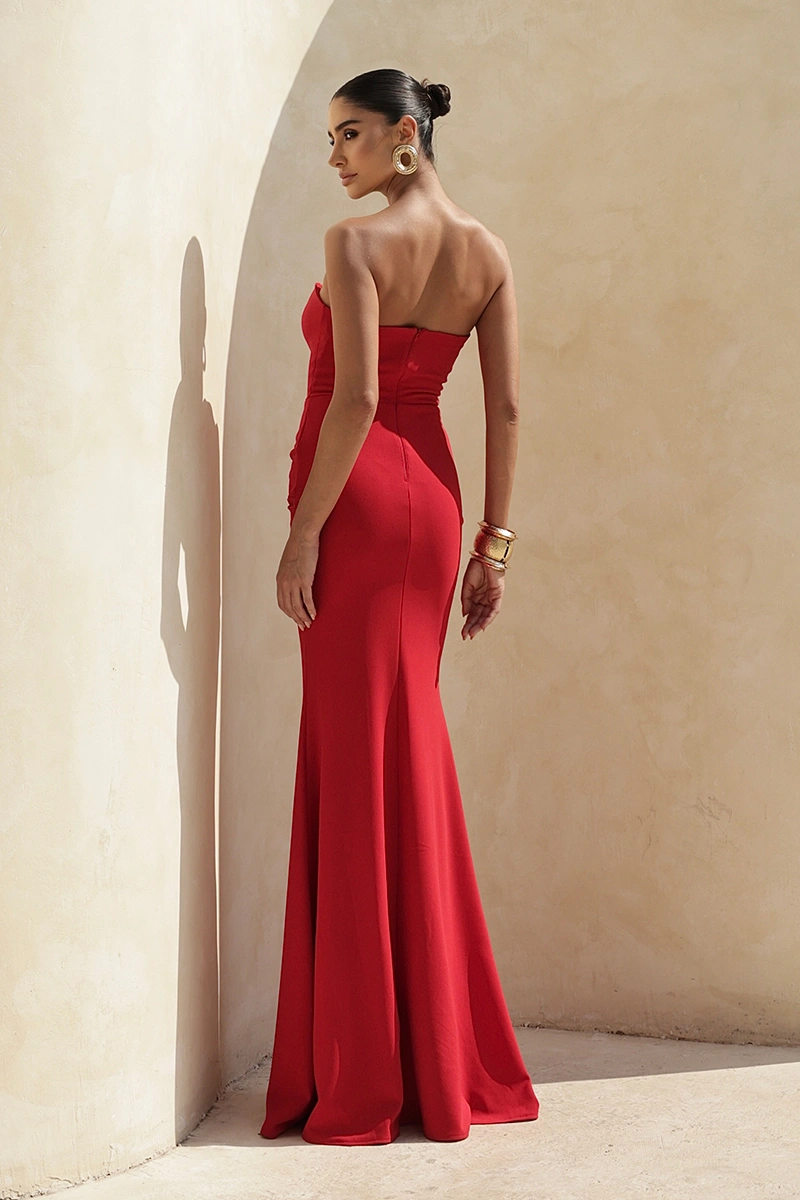 Dot Clothing - Dress Dot Clothing Long Thais Twisted Front TCQ Red - 2955VERM