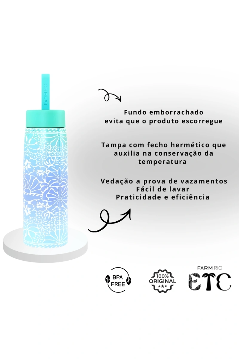 FARM - FARM YOGA BLUE THERMAL BOTTLE 750ML - 78328274