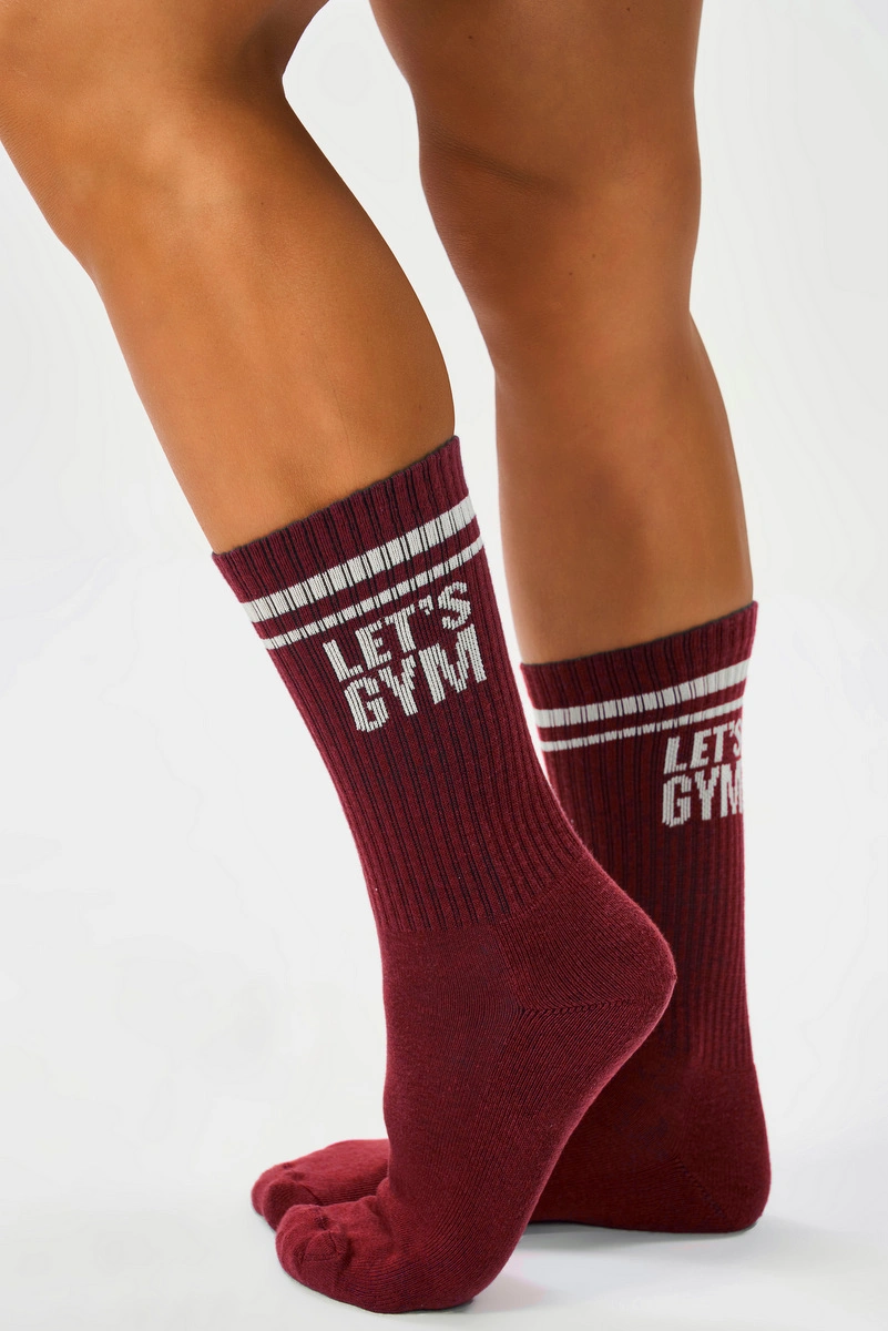Lets Gym - Socks Letsgym Burgundy - 2880BG