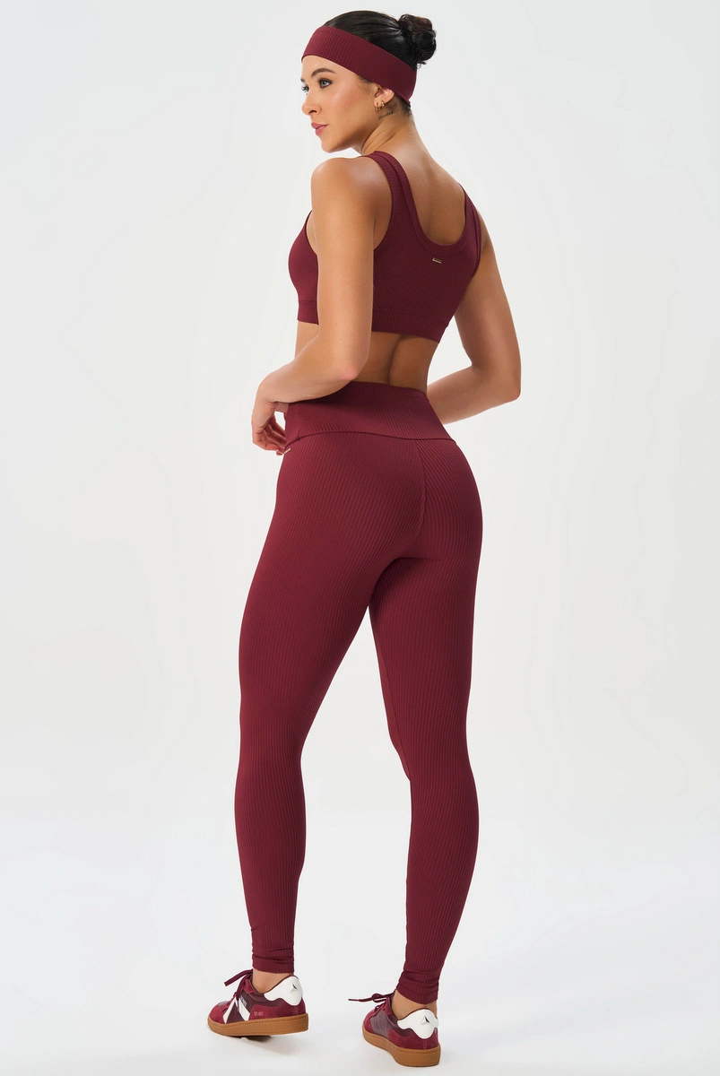 Lets Gym - Top Comfort Rib Burgundy - 2981BG