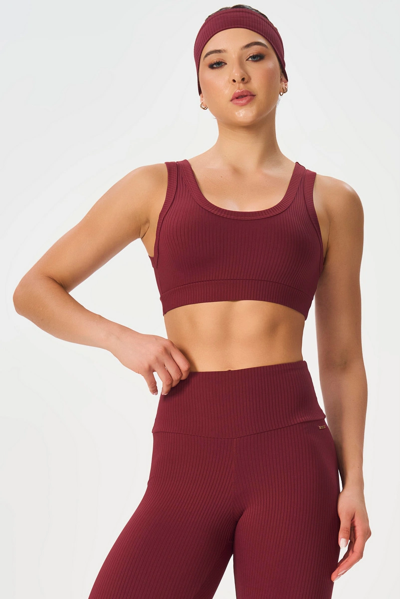 Lets Gym - Top Comfort Rib Burgundy - 2981BG