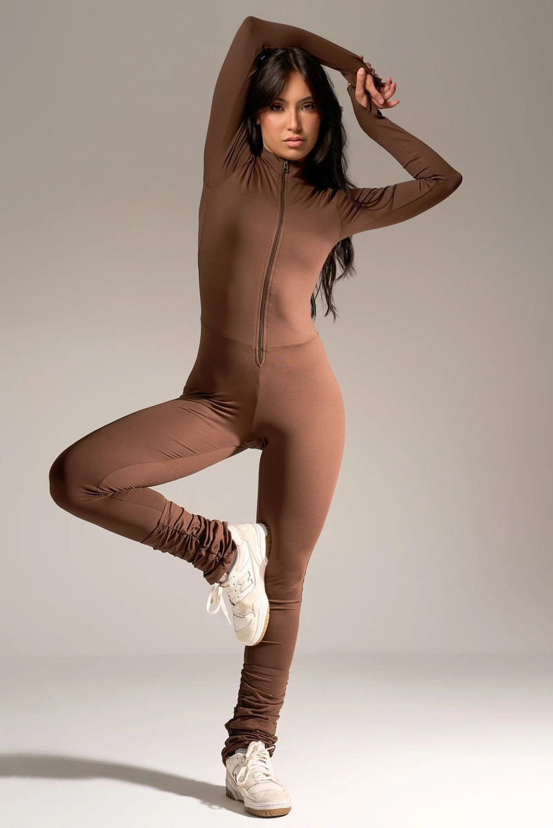 Lets Gym - Macacão Bold Coffee - 3142CF