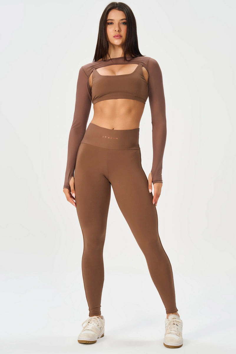 Lets Gym - Top Sheer Marrom - 3150MR