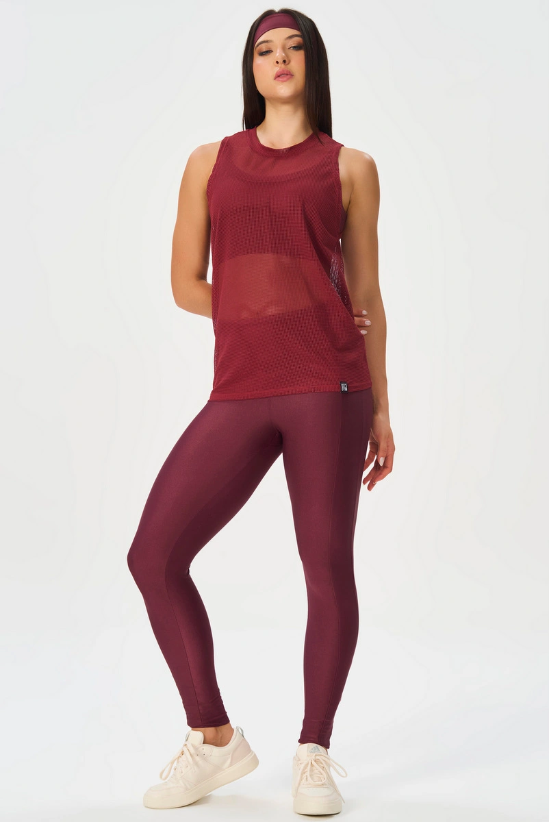 Lets Gym - Tank Shirt Screen Burgundy - 3168BG