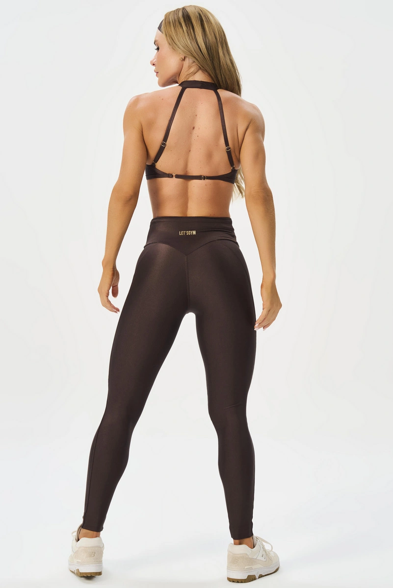 Lets Gym - Bright Form Coffee Leggings - 3208CF
