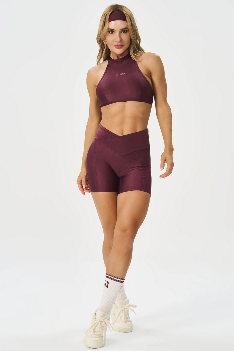 Lets Gym - Short Bright Form Burgundy - 3209BG
