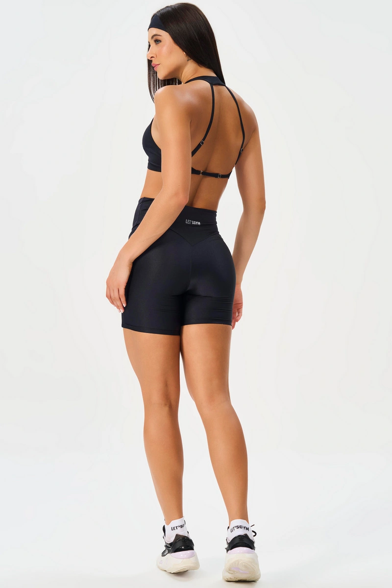 Lets Gym - Short Bright Form Black - 3209PT