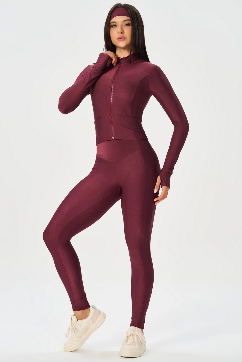 Lets Gym - Bright Form Burgundy Jacket - 3210BG