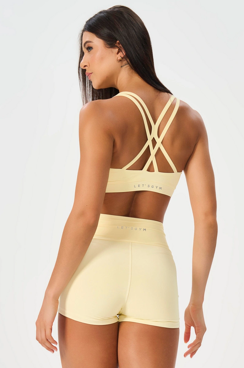 Lets Gym - Top Matte Form Twist Butter Yellow - 3229AMT