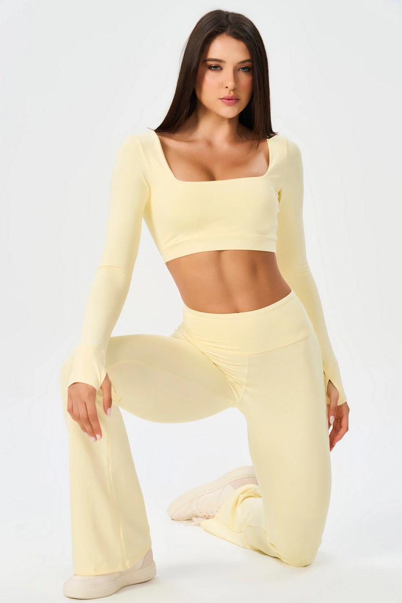 Lets Gym - Cropped Matte Form Butter Yellow - 3233AMT