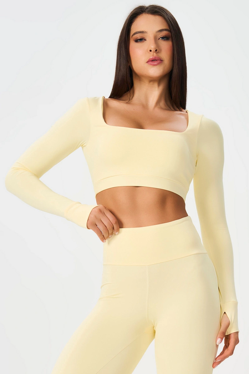 Lets Gym - Cropped Matte Form Amarelo Manteiga - 3233AMT