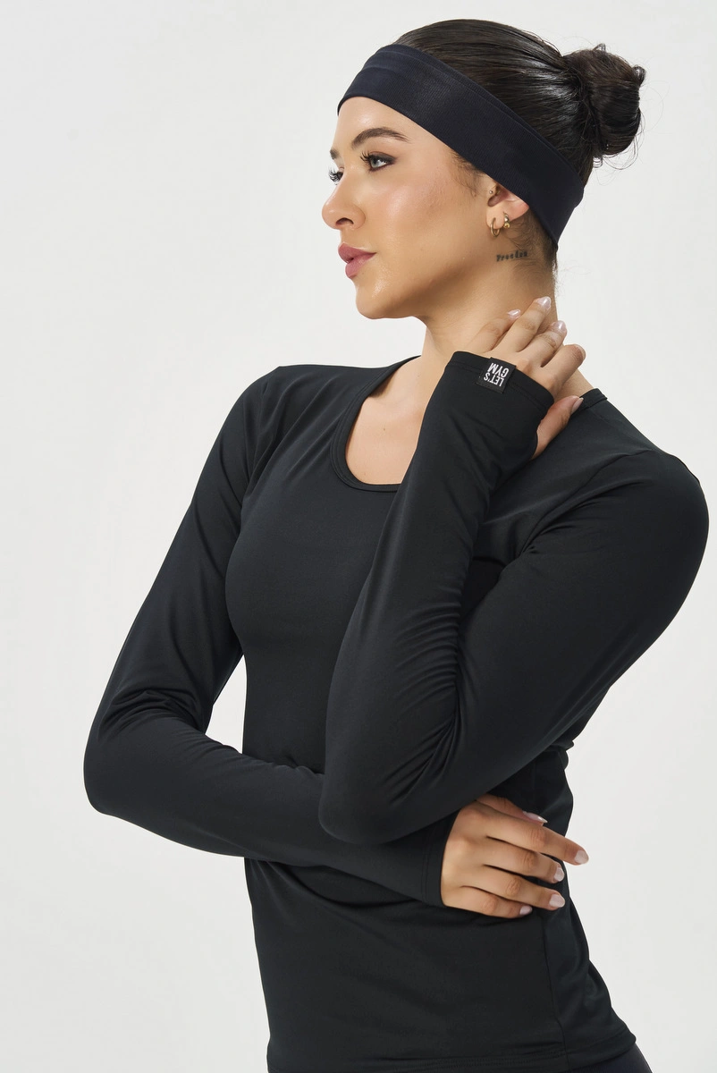 Lets Gym - Black Thermo Fit Shirt - 3246PT