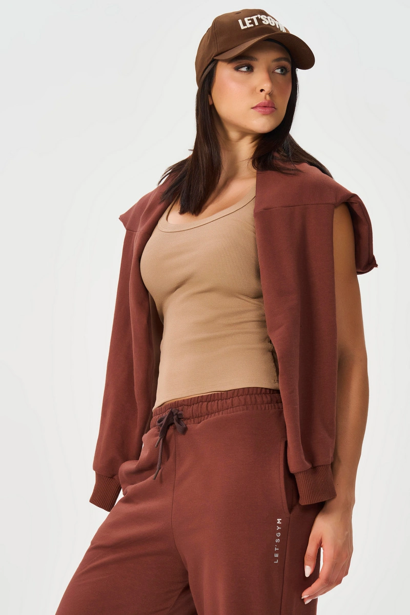 Lets Gym - Tank Shirt Rib Basic Mocha Mousse - 3247MM