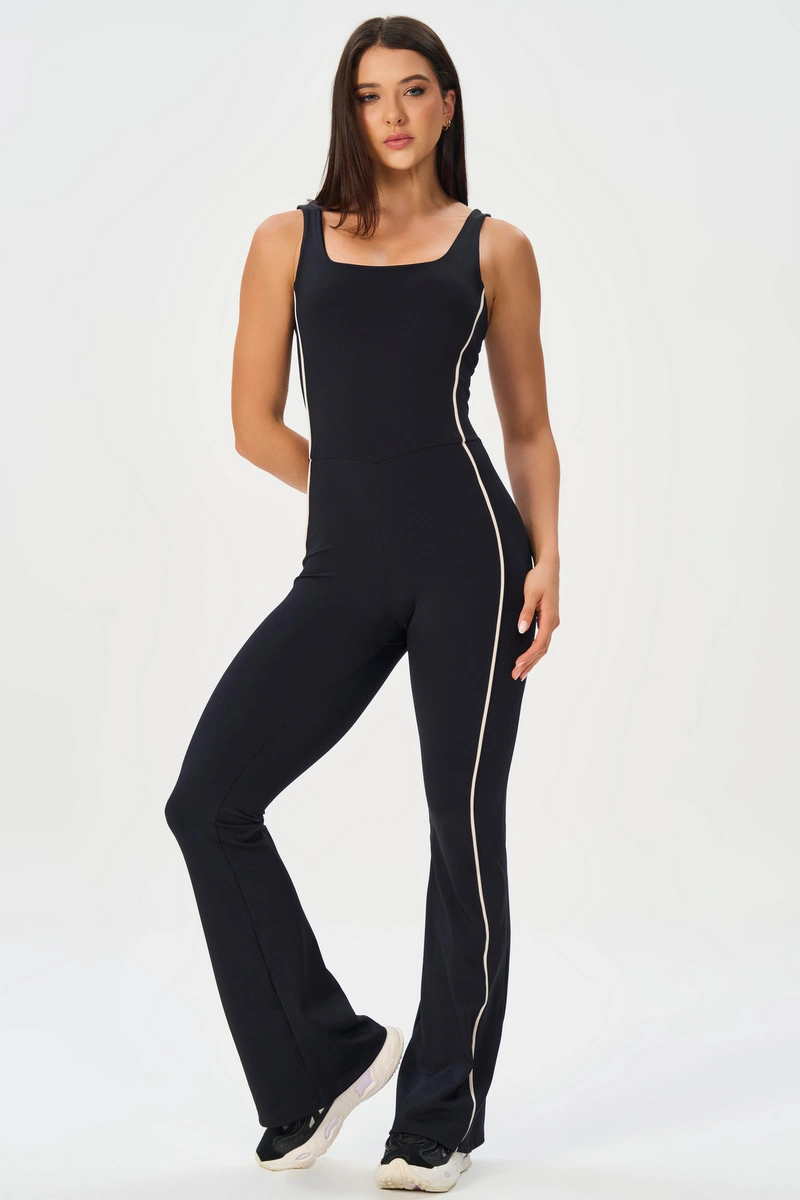 Lets Gym - Black Deep Form Jumpsuit - 3250PT