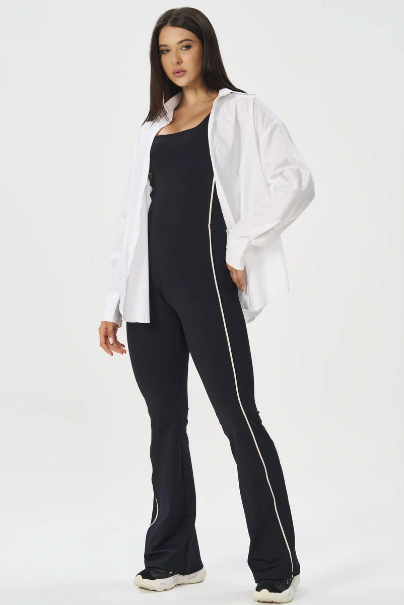 Lets Gym - Black Deep Form Jumpsuit - 3250PT