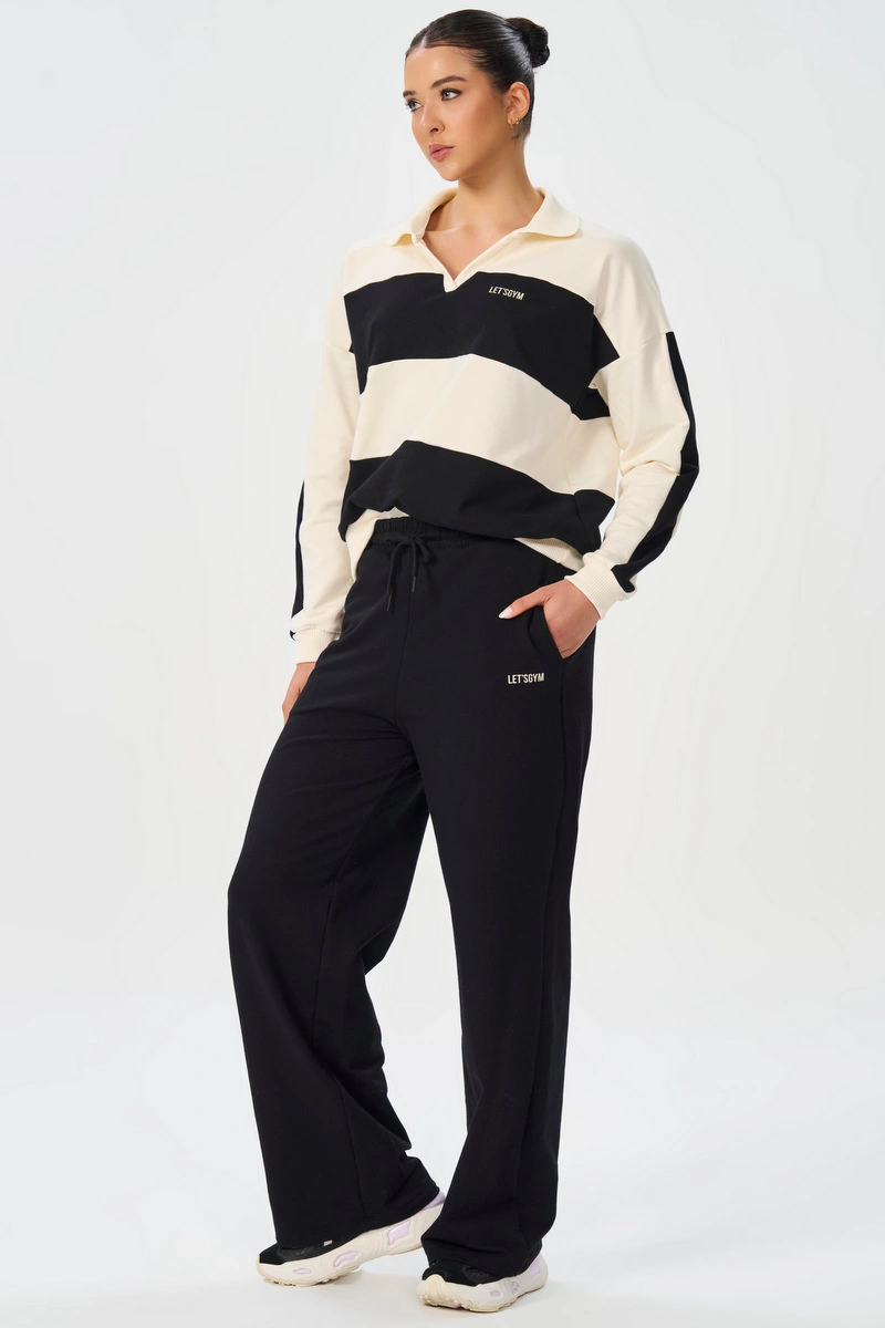 Lets Gym - Urban Ease Black Wide-Leg Pants - 3263PT